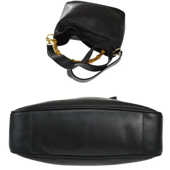 Auth Gucci Bamboo 2Way Hand Bag Black #34238G14B - Picture 5 of 10
